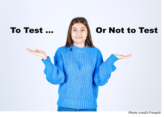 Girl questioning whether to take the tests or not